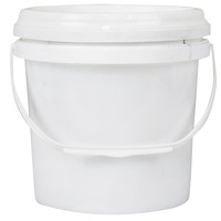 Livingstone White Polypropylene Pail Bucket with Lid 2.3L 145(H)mm x 143(W)mm