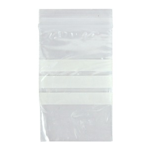 Livingstone Resealable Plastic Zip Lock Bag with 3 White Panels Clear 40 Microns 50 x 75mm 1000 Box