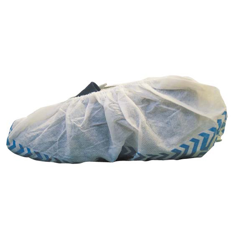 Livingstone Shoe Cover Overshoes Nonwoven White with Non Skid Blue Friction Strips 1000