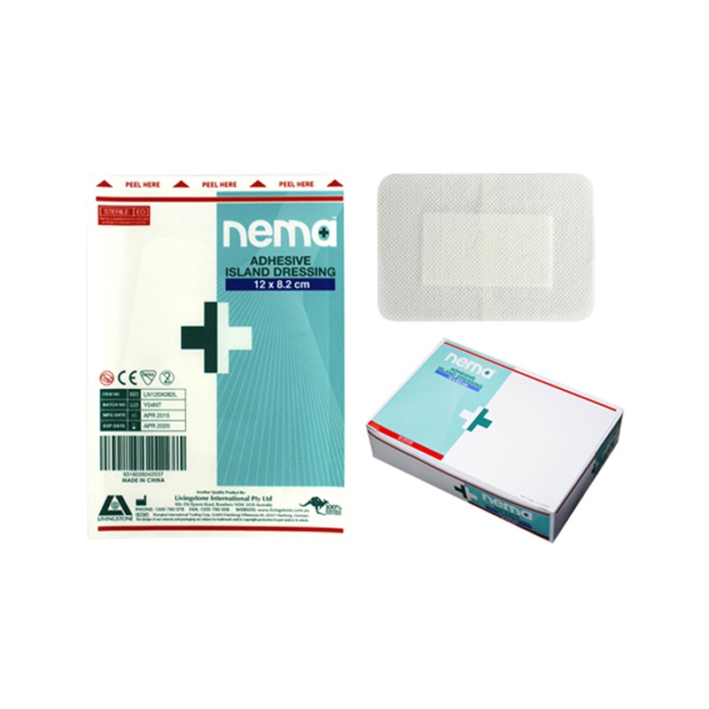 Buy Nema Adhesive Island Dressing with NonAdherent Pad Nonwoven 12 x 8