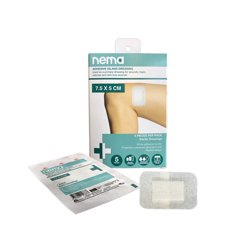 Buy Nema Adhesive Island Dressing with NonAdherent Pad, Nonwoven 7.5 x