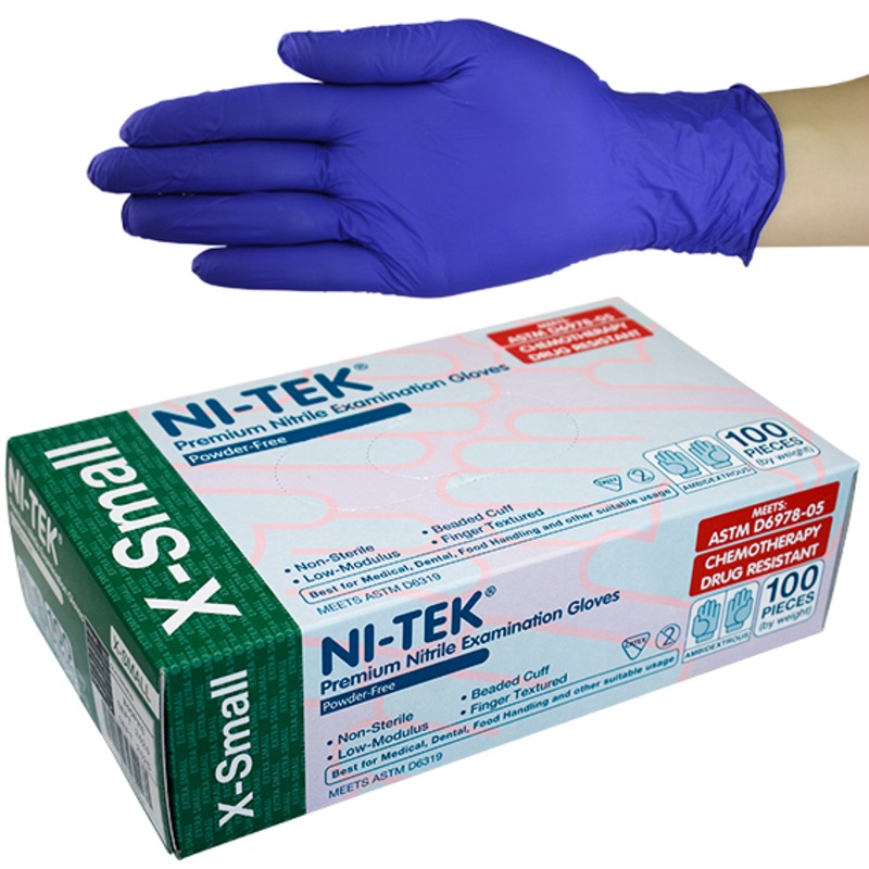 Buy NiTek Nitrile Accelerator Free Powder Free Gloves Extra Small