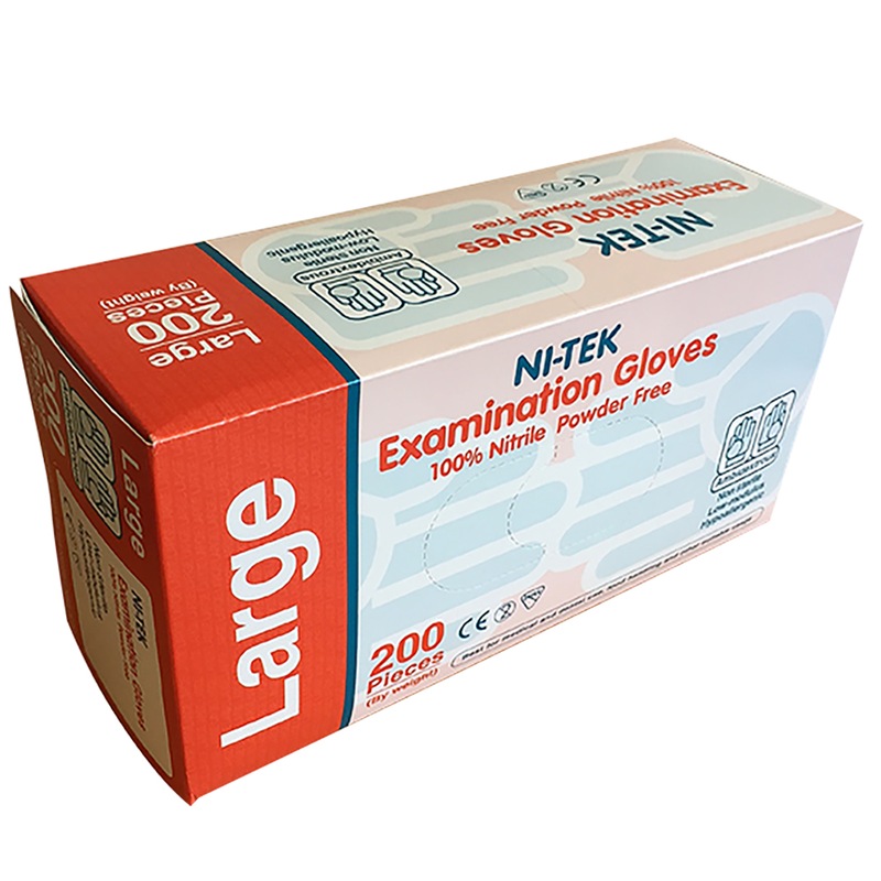 Buy Ni-Tek Nitrile Gloves, AS NZ Standard, Powder Free, EN374, Large ...