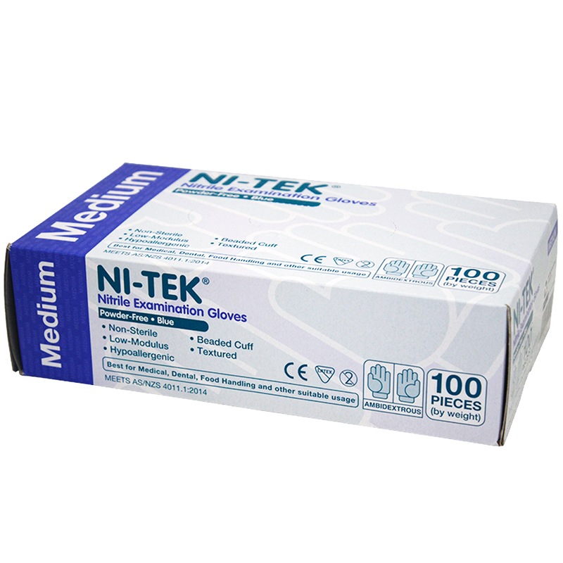 Buy NiTek Nitrile Premium Examination Gloves, AS NZ Standard, Powder