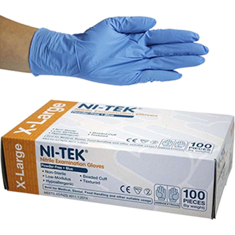 Buy Ni-Tek Nitrile Powder Free Gloves Extra Large Blue AS/NZ HACCP ...