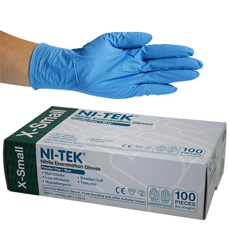 Buy Ni-Tek Nitrile Powder Free Gloves Extra Small Blue AS/NZ HACCP ...