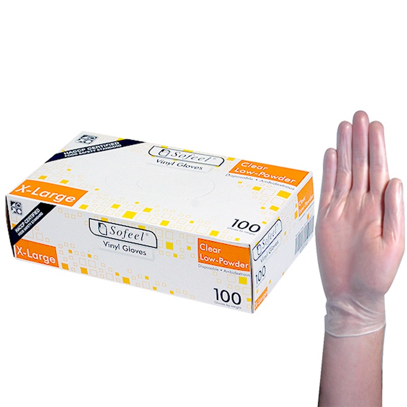 Buy Sofeel Vinyl Gloves, Recyclable, 5.5g, Low Powder, Extra Large