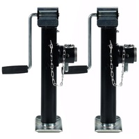 2pcs Heavy Duty Jack Stand 10Inch 43-68.4cm Height Adjustable Leg Support 0.9 T Stabilizer with Side Handle for Caravan Canopy Trailer