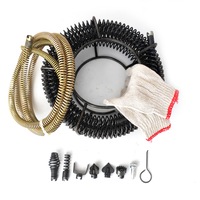 DIY Plumbing Drain Snake Auger Cleaning Tool Spring Cable 12m+2.5m Sewer Pipe for Electric Drill Sink Toilet Shower Bathroom