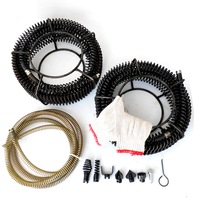 DIY Plumbing Drain Snake Auger Cleaning Tool Spring Cable Sewer Pipe for Electric Drill Sink Toilet Shower Bathroom 24 m plus 2.5m Kit