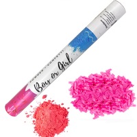 One Confettified Holi Powder Smoke & Confetti Cannon Launcher Popper for Gender Reveal Party 45cm L Pink
