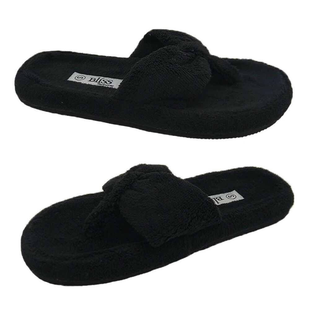 Towelling thong online slippers