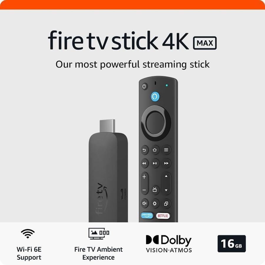 Amazon Fire TV Stick 4K Max Alexa Voice Remote Stream Prime Video - 2nd Generation