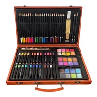 Buy 79PCS Drawing Art Set Kit Colour Pencils Oil Pastels in Wooden Case