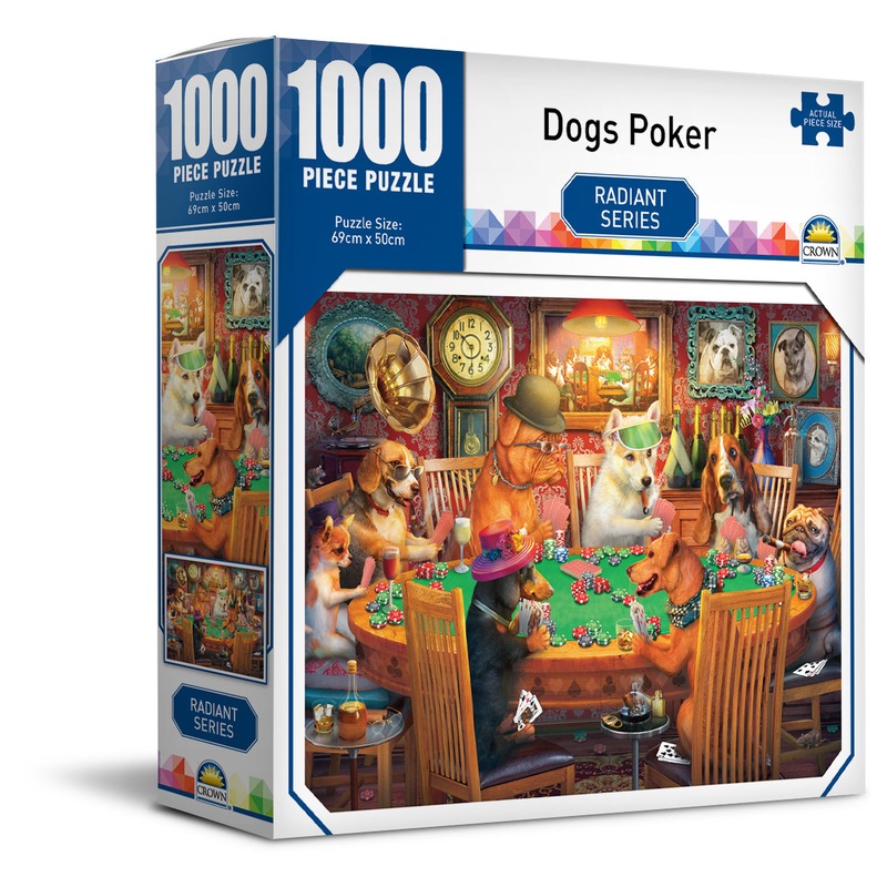 Buy Crown - Radiant Series Dogs Poker Puzzle 1000pc - MyDeal