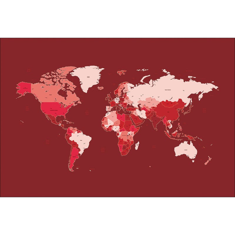 Buy World Map, Red - MyDeal