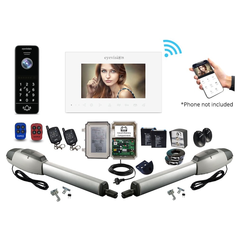 Buy Double Swing Gate Opener with WiFi Intercom Combo Smart Gate ...