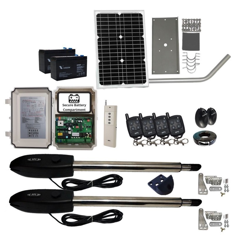 Buy Full Solar Powered Double Swing Farm Gate Opener Automatic Motor