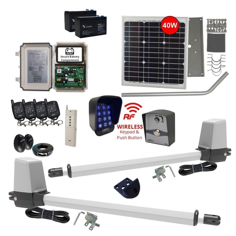 Buy Solar Powered Double Swing Gate Opener, Automatic Electric