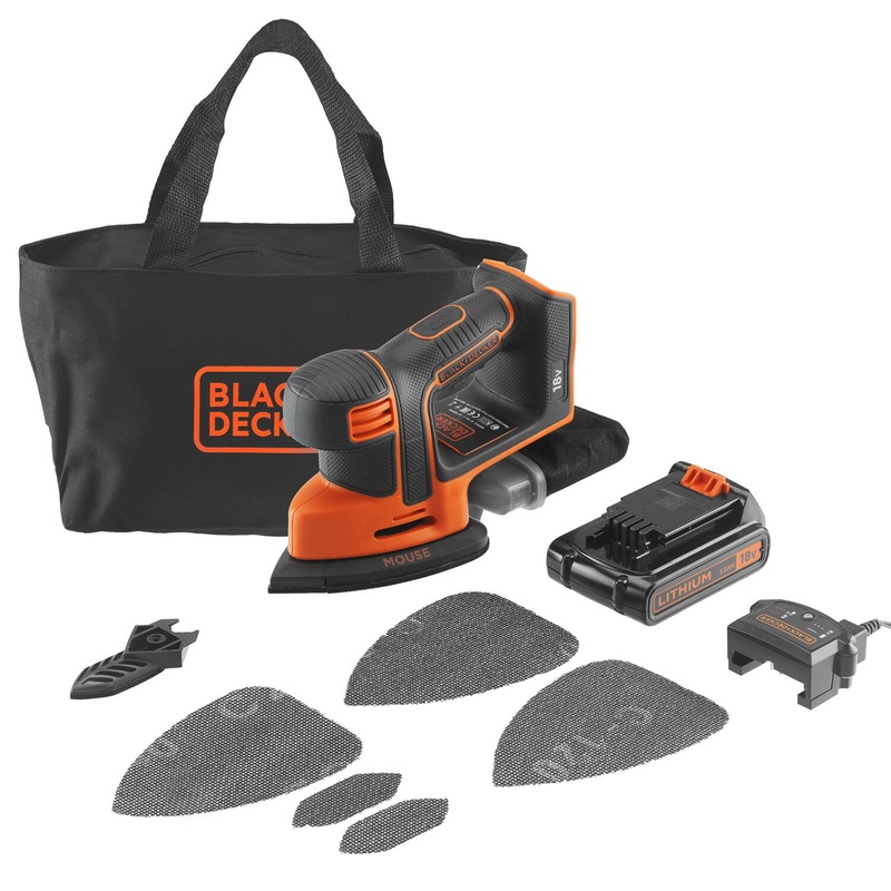 Buy BLACK+DECKER 18V Cordless Mouse® Sander (inc. Battery+Charger) MyDeal
