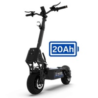 VOLTRIUM Rogue Dual Motor Adult Electric Scooter Black/Cyan 20Ah Battery