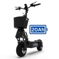 VOLTRIUM Rogue Dual Motor Adult Electric Scooter Black/Cyan 20Ah Battery with Basket