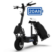VOLTRIUM Rogue Dual Motor Adult Electric Scooter Black/Cyan 20Ah Battery with Golf Rack