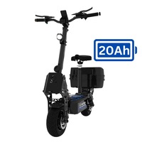 VOLTRIUM Rogue Dual Motor Adult Electric Scooter Black/Cyan 20Ah Battery with Storage Box