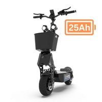 VOLTRIUM Rogue Dual Motor MAX Adult Electric Scooter Black/Cyan 25Ah Battery with Basket