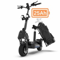 VOLTRIUM Rogue Dual Motor MAX Adult Electric Scooter Black/Cyan 25Ah Battery with Golf Rack
