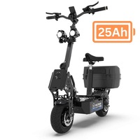 VOLTRIUM Rogue Dual Motor MAX Adult Electric Scooter Black/Cyan 25Ah Battery with Storage Box