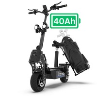 VOLTRIUM Rogue Dual Motor MAX Adult Electric Scooter Black/Cyan 40Ah Battery with Golf Rack