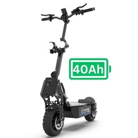 VOLTRIUM Rogue Dual Motor MAX Adult Electric Scooter Black/Cyan 40Ah Battery with Off-Road Tyres