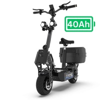 VOLTRIUM Rogue Dual Motor MAX Adult Electric Scooter Black/Cyan 40Ah Battery with Storage Box