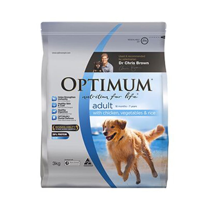 Buy Optimum Dog Dry Chicken Vegetables Rice 3Kg (269719) - MyDeal