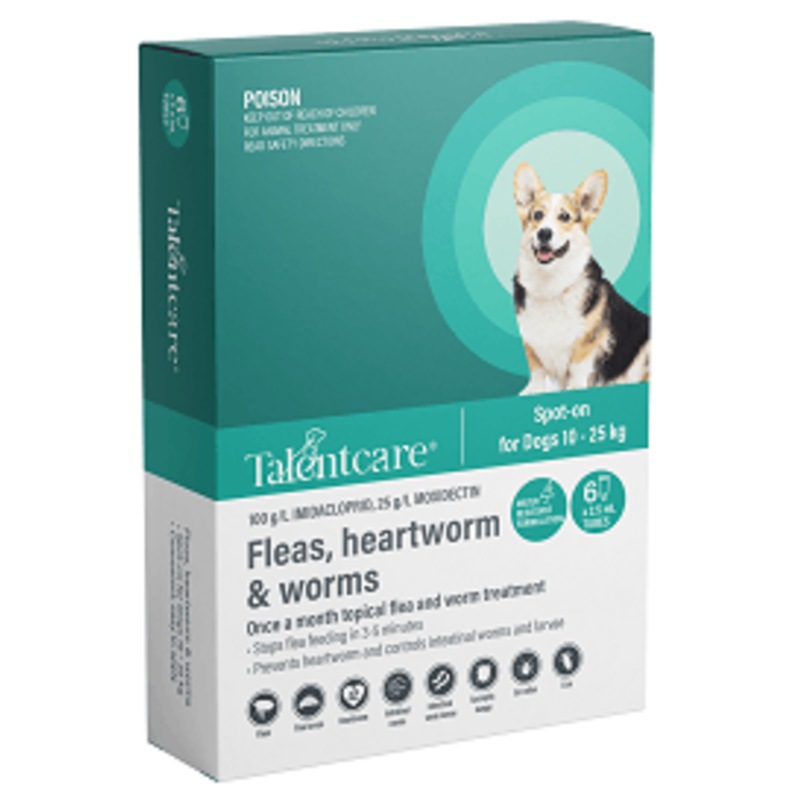 Buy Talentcare Spot On Flea & Worm Treatment Dog 1025kg 6's