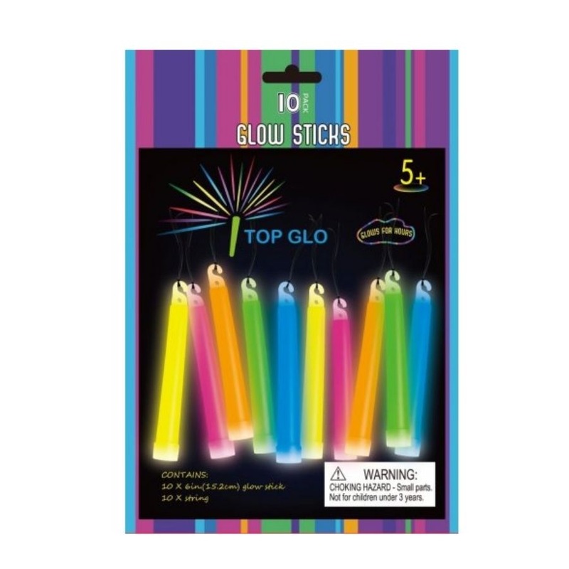 Buy 10pc Assorted Glow Light Stick on String 15cm MyDeal