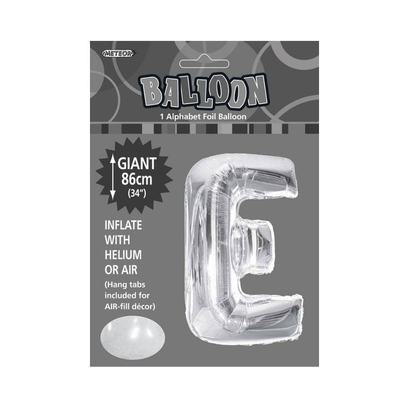 Buy 34" Silver Letter E Foil Balloon - MyDeal