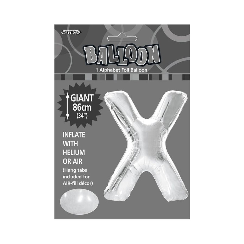 Buy 34" Silver Letter X Foil Balloon - MyDeal