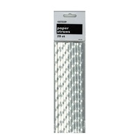 Silver Dots Paper Straws 20pk