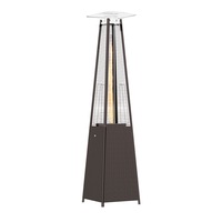 Havana Outdoors Gas Pyramid Flame Heater 13KW Steel Regulator Rattan Style Rattan/Dark Brown