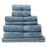 Royal Comfort Towel 8 Piece Set 100% Cotton Zero Twist Luxury Plush Soft Denim