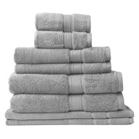 Royal Comfort Towel 8 Piece Set 100% Cotton Zero Twist Luxury Plush Soft Light Grey