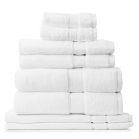 Royal Comfort Towel 8 Piece Set 100% Cotton Zero Twist Luxury Plush Soft White