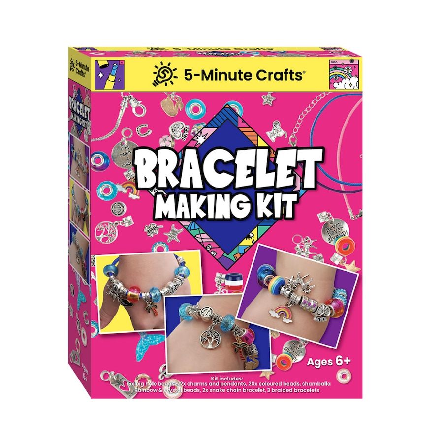5 Minute Crafts Bracelet Making Kit - 62 Piece Set - Create Unique Bracelets With A One-Of-A-Kind Design