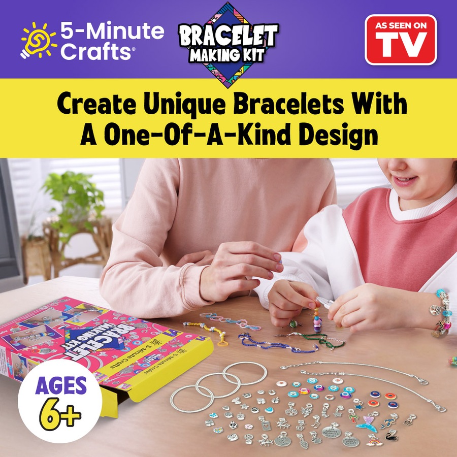 5 Minute Crafts Bracelet Making Kit - 62 Piece Set - Create Unique Bracelets With A One-Of-A-Kind Design