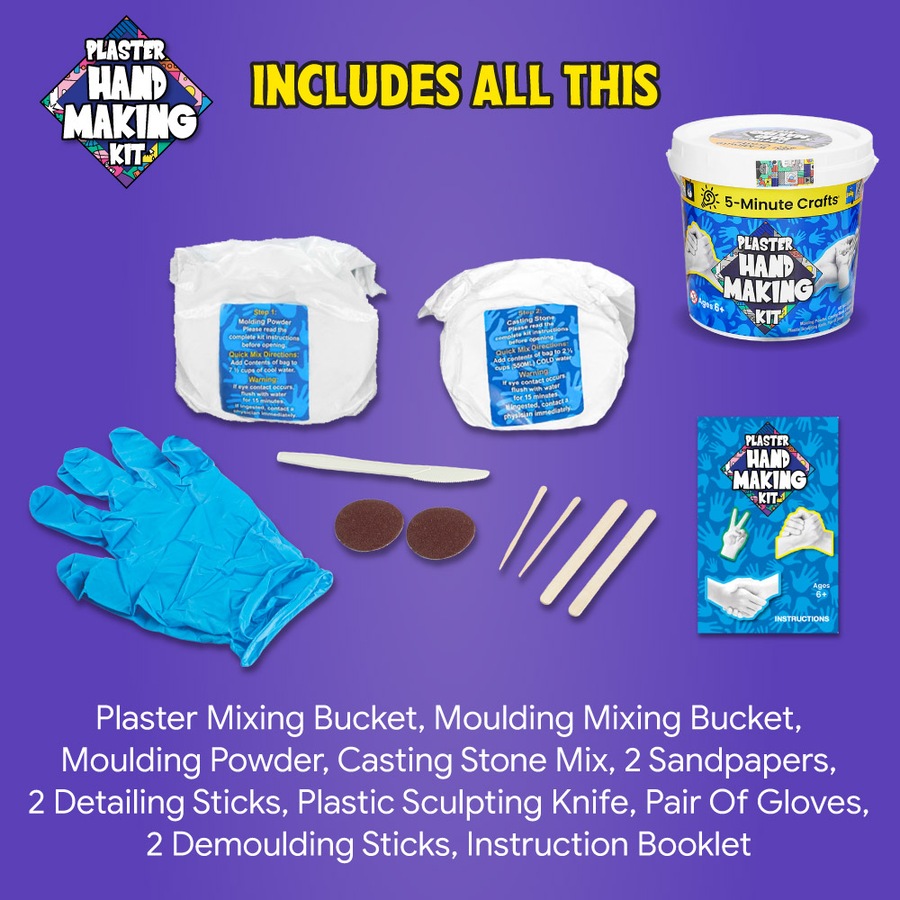 5 Minute Crafts Hand Plaster Kit - 2 Pack - Create Hand Plaster Masterpieces and Preserve Memories