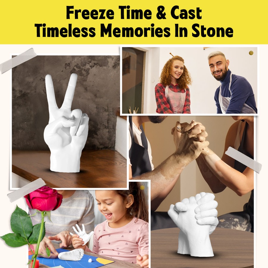 5 Minute Crafts Hand Plaster Kit - 2 Pack - Create Hand Plaster Masterpieces and Preserve Memories