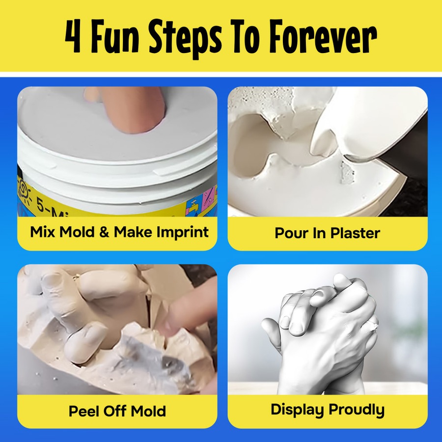 5 Minute Crafts Hand Plaster Kit - 2 Pack - Create Hand Plaster Masterpieces and Preserve Memories