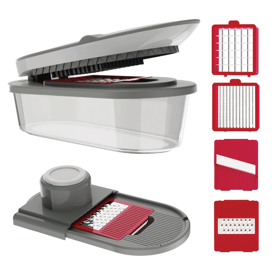 Chopzilla Vegetable Chopper and Mandoline Slicer for Kitchen Cuts, with 4 Blades, Scraper and Container, All in 1 Veggie Chopper Vegetable Cutter, French Fry Cutter, Onion, Fruit, Salad